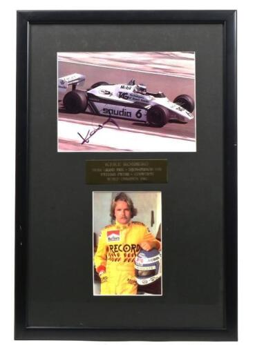 ROSBERG: A framed and glazed colour picture set of Keke Rosberg from SWISS GRAND PRIX - DIJON-PRENOIS 1982