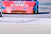 FERRARI 512BB/LM: Two colour images of the N.A.R.T Ferrari 512BB/LM as raced by Pat Bedard, Jean-Pierre Delaunay, Bob Tullius at 1977 Daytona 24 Hours. Bedard and Delaunay signatures - 5