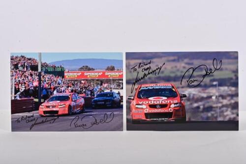BATHURST 2012: Two colour pictures from Bathurst 2012 depicting winners Paul Dumbrell and Jamie Whincup. Each picture signed by Dumbrell & Whincup