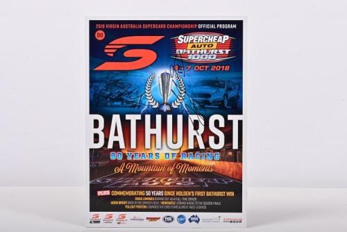 BATHURST: A 'SUPERCHEAP AUTO BATHURST 1000, 4 - 7 OCT 2018' Official Program. Front cover signed by Craig Lowndes & Steven Richards