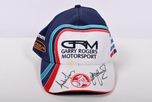 GRM: A Garry Rogers Motorsport cap Visor signed by Andrew Jones and Cameron McConville