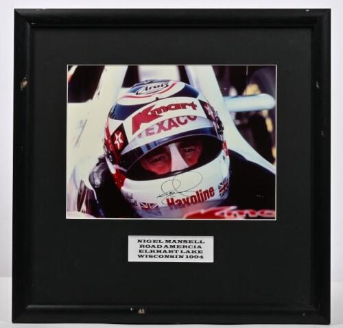 MANSELL: A Nigel Mansell driver picture from ROAD AMERICA, Elkhart Lake, Wisconsin, 1994. Picture signed by Nigel Mansell
