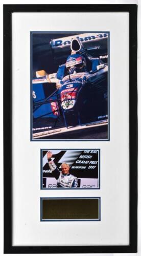 VILLENEUVE: Two colour pictures relating to Jacques Villeneuve. Williams Renault FW19 picture signed by Jacques Villeneuve