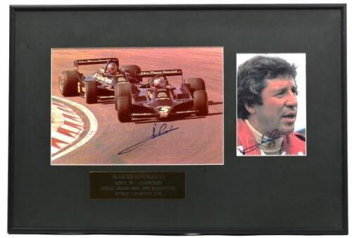 ANDRETTI: A two colour picture set depicting Mario Andretti. Andretti Driver & Lotus 79 signed pictures