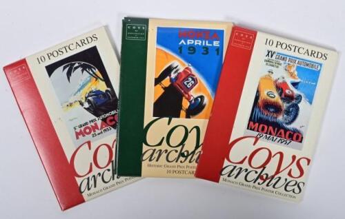 COYS: Three post card packs from 'Coys archives'. MONACO GRAND PRIX COLLECTION. Circa 1997
