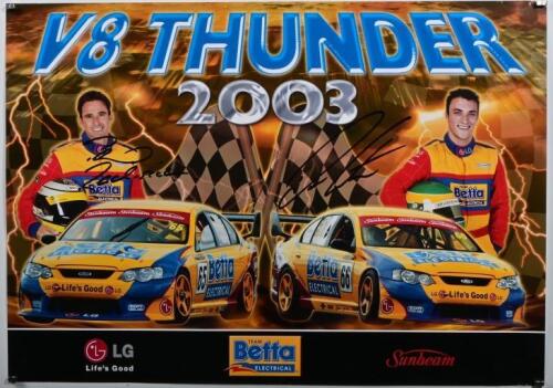 FORD: A 'V8 THUNDER 2003' Ford promotional poster Paul Radisich & Dean Canto signatures