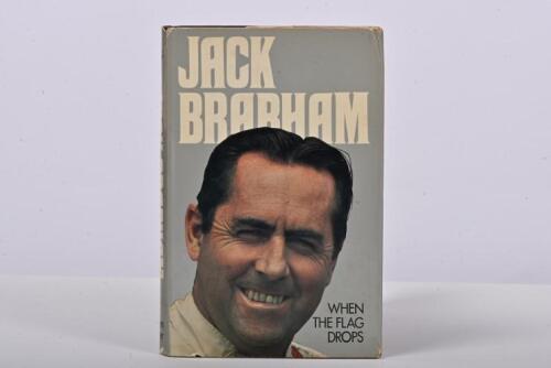 BRABHAM: 'WHEN THE FLAG DROPS' hardcover autobiography. Authored and signed by Sir Jack Brabham
