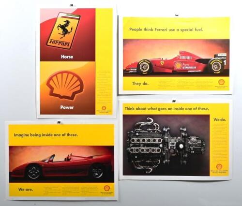 FERRARI: Four 1990's Shell/Ferrari promotional posters