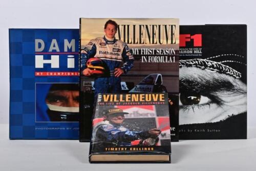WILLIAMS F1 DRIVERS: Four hardcover books detailing the racing careers of Damon Hill and Jacques Villeneuve. 'F1 THROUGH THE EYES OF DAMON HILL' & 'VILLENEUVE - My first season in Formula 1'