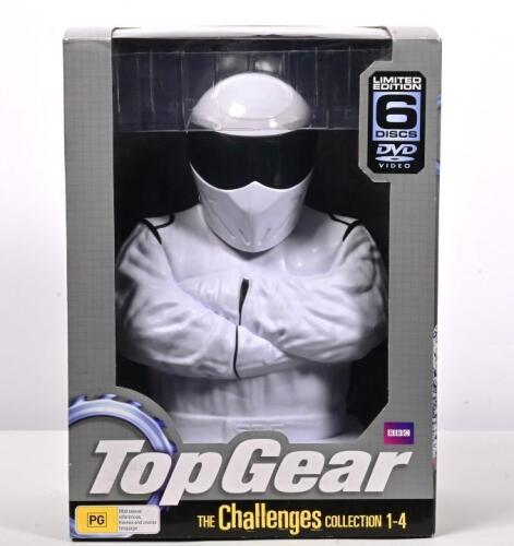TOP GEAR: A Limited Edition Top Gear Stig Bust containing 'THE CHALLENGES COLLECTION 1-4' DVD's