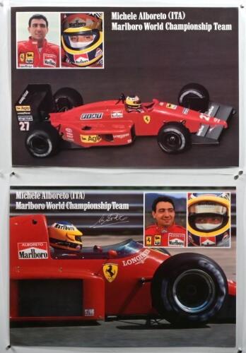 ALBERTO: Two Michele Alberto posters Each with Michele Alberto driver images including Formula 1 car pictures