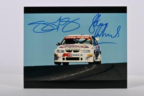 BATHURST 1999: A colour picture from Bathurst 1999 of the Wynn's Holden Commodore VT as raced to victory by Greg Murphy and Steven Richards. Murphy & Richards signatures