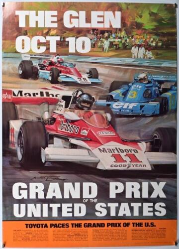 THE GLEN: An original 'THE GLEN OCT 10 - GRAND PRIX OF THE UNITED STATES' promotional poster. Michael Turner artwork
