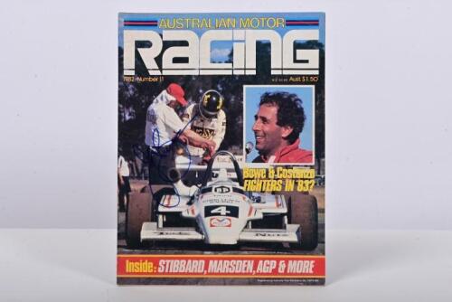 BOWE: A 1982 edition of 'AUSTRALIAN MOTOR RACING' magazine (Number 11). John Bowe signature