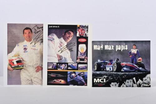 INDY CAR: Three items related to Max Papis. Driver profile cards. Max Papis signatures