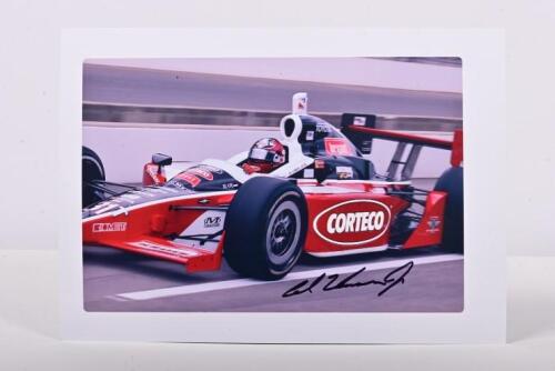 UNSER JR: A colour picture of the CORTECO TOYOTA INDY CAR as raced by Al Unser Jr. Al Unser Jr signature
