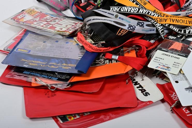 MOTOR RACING LANYARDS: An assortment of tickets and lanyards from a ...