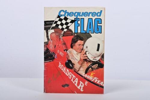 BARTLETT: A August 1977 issue of 'Chequered Flag' magazine. Front cover signed by Kevin Bartlett