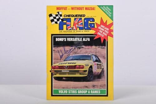 BOND: AN April 1985 edition of 'CHEQUERED FLAG' magazine (Volume 13, Number 4). Front cover signed by Colin Bond