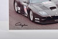 WENDLINGER: Two colour images of Karl Wendlinger racing various race cars. Mercedes-Benz C11 & Ferrari 575 GTC "SIEMENS" images signed by Karl Wendlinger - 2