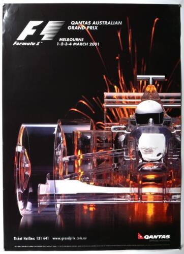 AUSTRALIAN GRAND PRIX: A large March 1 - 4, 2001 'QANTAS AUSTRALIAN GRAND PRIX' promotional poster