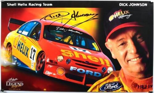 JOHNSON: A Shell Helix Racing Team, Dick Johnson promotional poster. Poster signed by Dick Johnson