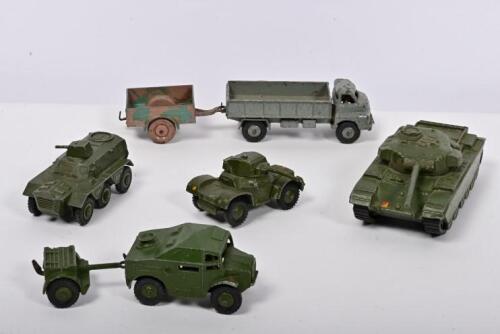 DINKY MILITARY: A collection of seven Dinky military models. DINKY SUPERTOYS 651 CENTURION TANK, 688 Field Artillery Tractor, 676 Armoured Personnel Carrier