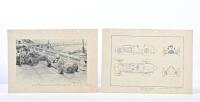TALBOT: Two cardboard 1948-1951 Talbot-Lago T-26C 6CYL 4483 CC pictures. Peter Tucker signatures - 4