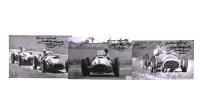 GONZALEZ: A small group of black and white images of Jose Froilan Gonzalez racing a Ferrari 375 F1 at various Grand Prix events including Monza and Silverstone. Jose Froilan Gonzalez signatures - 5