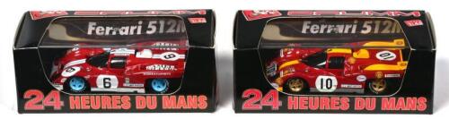 FERRARI: Two 1:43 scale Brumm Ferrari 512M models (S045 and S047). As raced in 1971 Le Mans by Scuderia Filipinetti and Scuderia Gelo Racing. Limited Editions of 5000