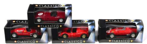 FERRARI: Four Ferrari Shell CLASSICO COLLEZIONE models. 1952 Ferrari 500 F2, 1955 Ferrari 750 MONZA,1961 Ferrari 156 F1, 1967 Ferrari 330 P4 models