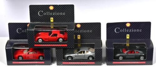 FERRARI: Four Ferrari Shell COLLEZIONE models including Ferrari 250GTO, Ferrari 348TS, Ferrari 456GT, Ferrari 512TR