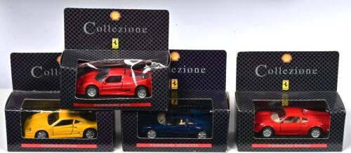 FERRARI: Four Ferrari Shell COLLEZIONE models. Ferrari DINO, Ferrari 288 GTO, Ferrari F40, Ferrari F50 models