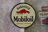 SIGNS: Three reproduction pressed tin oil advertising signs, diameter 27cm - 2