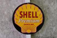 SIGNS: Three reproduction pressed tin oil advertising signs, diameter 27cm - 3