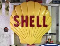 SHELL: An original circa 1960s/1970s Shell perspex illumination clam, some damage as per photos, 70cm high x 68cm wide