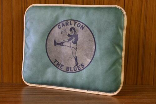 CARLTON: An early "Carlton The Blues" patron vinyl cushion, 27cm x 34cm