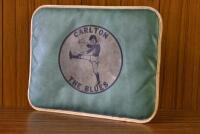 CARLTON: An early "Carlton The Blues" patron vinyl cushion, 27cm x 34cm