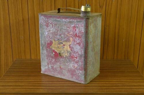 TIN: A early tin with embossed to top "Nett Contents 2 Imperial Gallons", with brass cap.