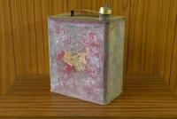 TIN: A early tin with embossed to top "Nett Contents 2 Imperial Gallons", with brass cap.