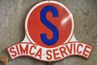 SIMCA: A original early Simca Service enamel sign, 61cm high x 89cm wide.