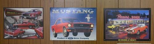MUSTANG: Three commemorative modern tin signs
