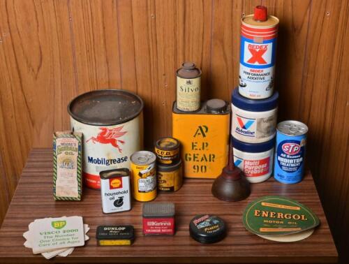 PRODUCTS: A collection of tins, cans and productions relating to car maintenance and care.