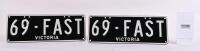 NUMBER PLATES: Two '69-FAST' Victorian personalised plates, sold with rights to display