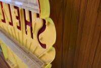 SHELL: An original circa 1960s Shell perspex illumination clam, some damage as per photos, 70cm high x 68cm wide - 3