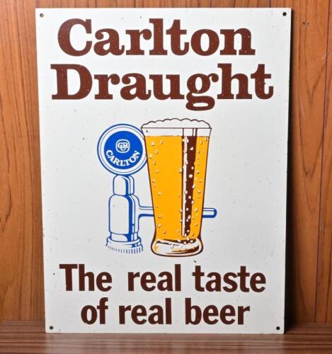 BEER: An original circa 1970s Carlton Draught "The real taste of real bear tin sign, 60cm high x 45cm wide
