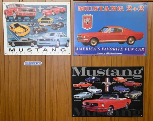 MUSTANG: Three commemorative modern tin signs