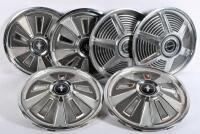 HUBCAPS: Six pressed metal 1960s Mustang hubcaps