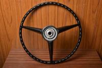 STEERING WHEEL: A 1960s three spoke steering wheel, 40cm diameter - 3