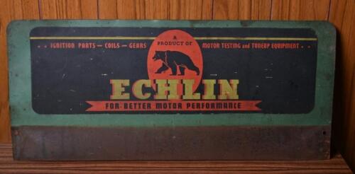 ECHLIN: An early American Echlin & Echlin advertising tin sign, 25.5cm high x 58.5cm wide.